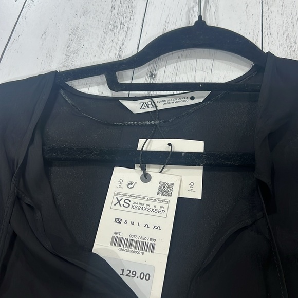 ZARA NEW COLLECTION BLOUSE WITH FEATHER 9075/530 (size XS) - Picture 8 of 8